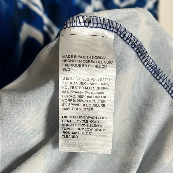 Chico's Blue Tie Dye Knee Length Short Sleeve Dress XL (3P) 16P/18P - Picture 5 of 8